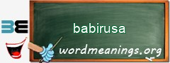 WordMeaning blackboard for babirusa